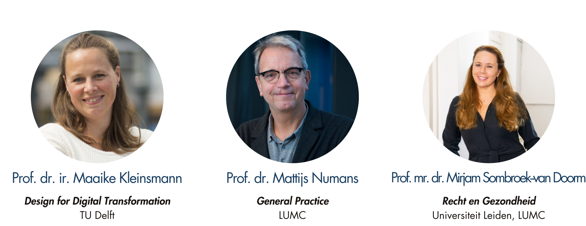Prof. dr. Mattijs Numans, Prof. dr. ir. Maaike Kleinsmann, Prof. mr. dr. Mirjam Sombroek-van Doorm