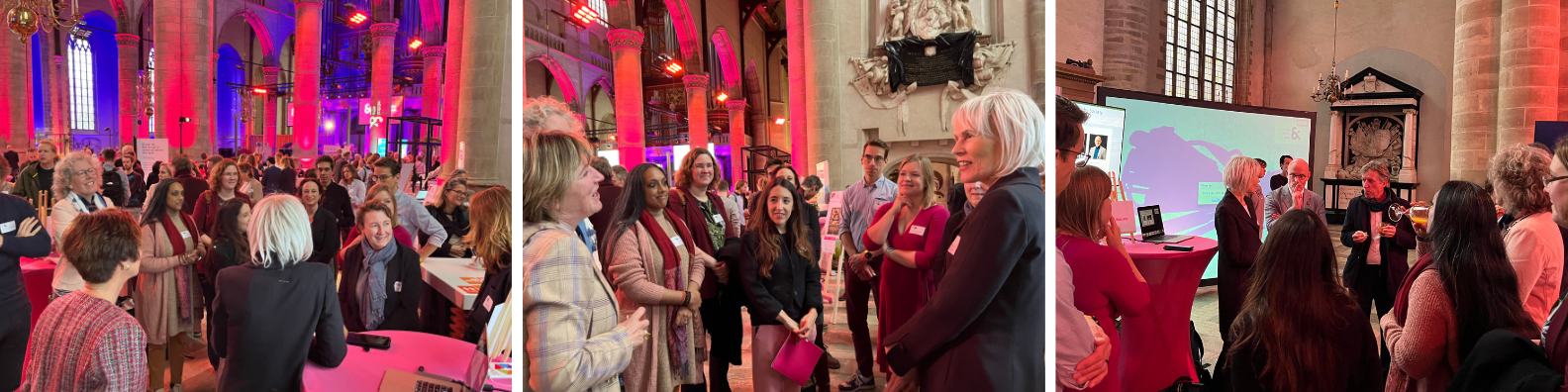 prof. dr. Andrea Evers presenteert enkele veelbelovende toekomstplannen, in aanwezigheid van LDE-voorzitters Annetje Ottow en Medical Delta voorzitters Frank Willem Janssen en David de Glint.